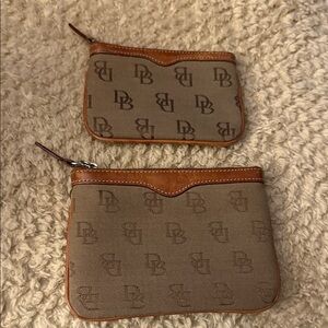 Dooney & Bourke Classic Brown Monogram Pouch Duo